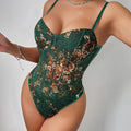 Body vert en dentelle